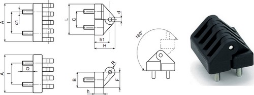 Universal hinge with threaded stud for mounting on straight door